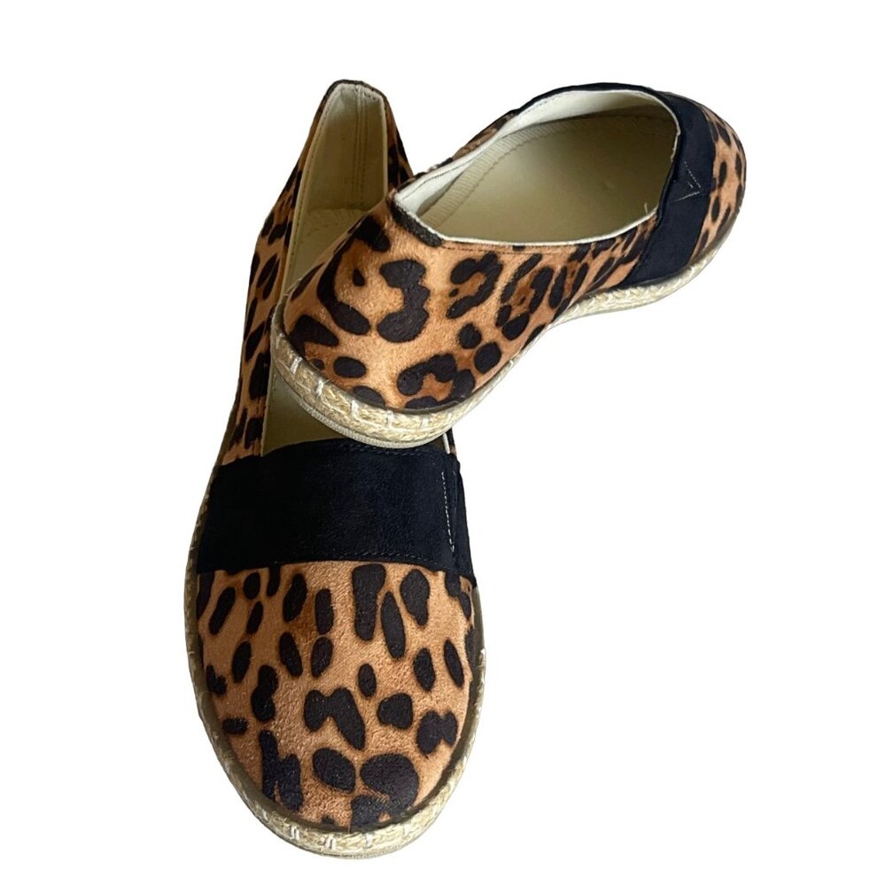Wild Diva Women's Leopard Print Closed Toe Espadrille Casual Slip-on Flats - Picture 5 of 9